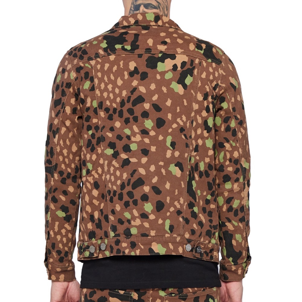 Medium sz Camo Print Jacket  Men's Streetwear Essential biker style